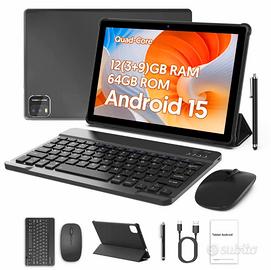 Tablet con tastiera e mouse Android 15