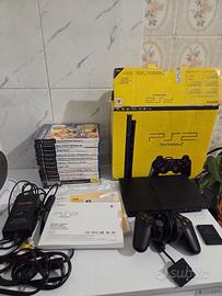Ps2 slim boxata + 12 giochi + joystick e memory ca