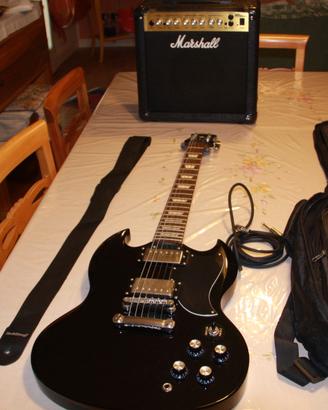 CHITARRA ELETTRICA EPIPHONE SG BLU NOTTE + AMPLIF