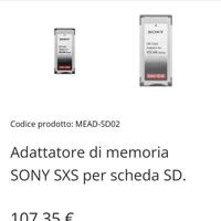 adattatore sony per memorie Sd