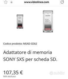 adattatore sony per memorie Sd