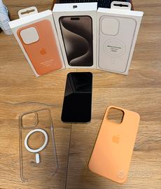 Iphone 15 pro max 256 gb con 2 cover originali