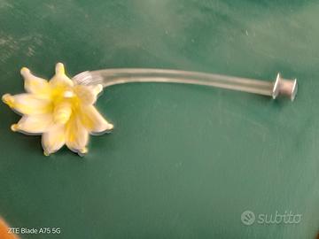 Ricambio lampadario in vetro Murano fiore giallo