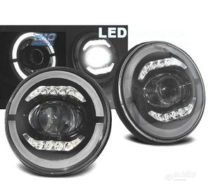 FARI JEEP WRANGLER 96-18 ANGEL EYES FULL LED NERO