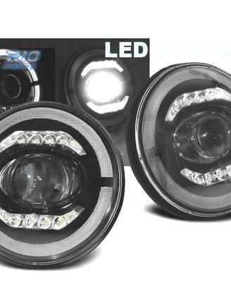 FARI JEEP WRANGLER 96-18 ANGEL EYES FULL LED NERO