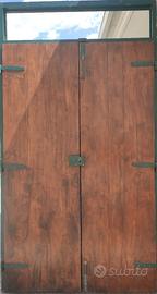 Portone - Porta in legno massello castagno 244X132
