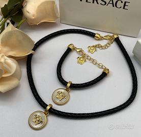 Bracciale e collana in corda intrecciata Versace