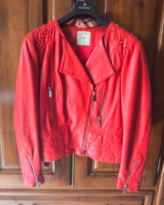 Pinko giacca in pelle rossa 