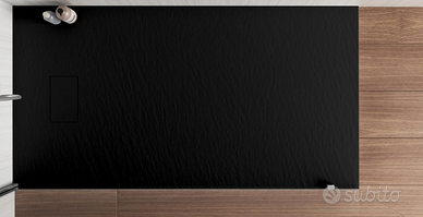 PIATTO DOCCIA RESINA NERO SAGOMABILE 120 X 70 CM