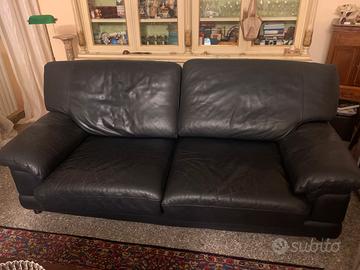 Divano in ecopelle colore blu notte