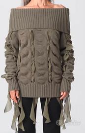 Maglia Blumarine in lana con nastri in georgette M