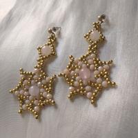 Orecchini artigianali  pietre naturali quarzo rosa