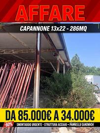 CAPANNONE TETTOIA 13x22 286mq con soppalco