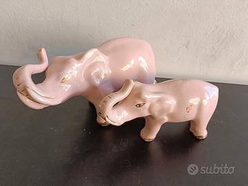 Coppia elefantini in ceramica