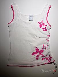 Cannota Adidas Vintage Y2K bianca e rosa floreale
