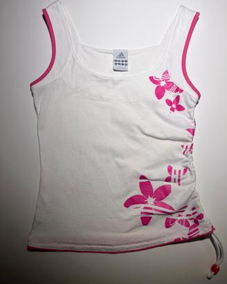 Cannota Adidas Vintage Y2K bianca e rosa floreale