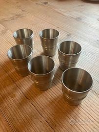 Set di 6 bicchieri in peltro
