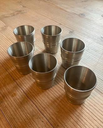 Set di 6 bicchieri in peltro
