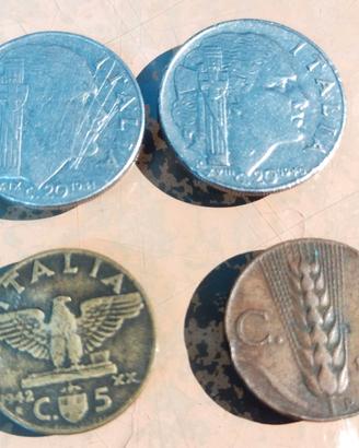 6 MONETE ITALIA DAL 1921 AL 1942