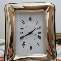 Orologio da scrivania cornice argento