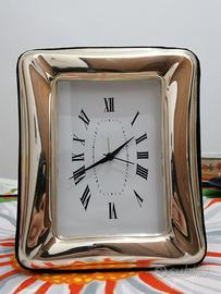 Orologio da scrivania cornice argento