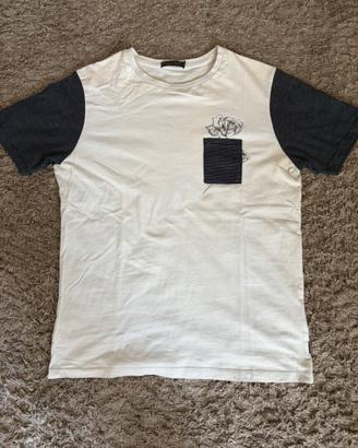 T-Shirt sorbino bianca e blu