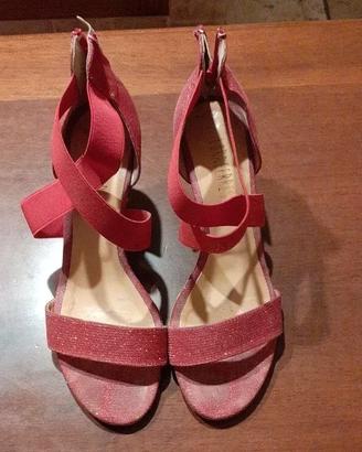 Sandalo donna Rosso Lurex Numero 38 Tacco 5
