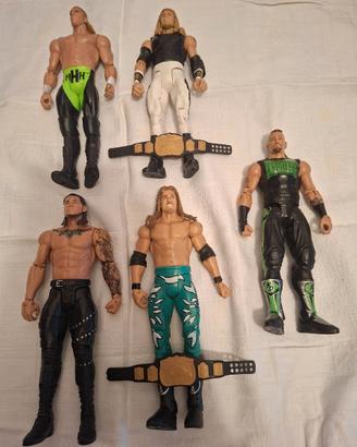 ACTION FIGURE WRESTLING 5 PERSONAGGI CON ACCESSORI