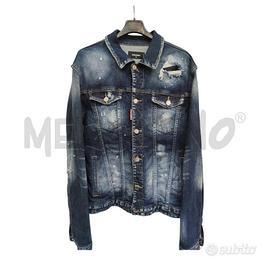 GIACCA UOMO JEANS DSQUARED2 LOGO RETRO BIANCO