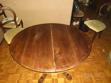 Tavolo da pranzo Luigi Filippo, ovale-allungabile