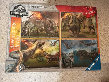 puzzle ravensburgerr 4x100 Jurassic world