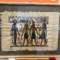 Dipinto su papyrus egiziano incorniciato
