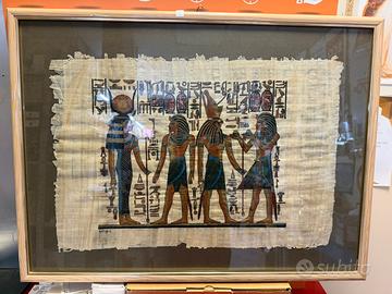 Dipinto su papyrus egiziano incorniciato