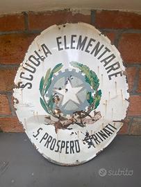 Insegna smaltata vintage Scuole Elementari anni 50