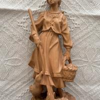 Rara scultura legno Val Gardena - Santa Notburga