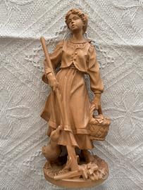 Rara scultura legno Val Gardena - Santa Notburga