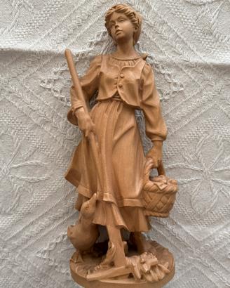 Rara scultura legno Val Gardena - Santa Notburga