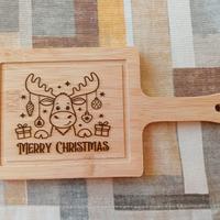 Tagliere in Legno Inciso al Laser – Tema Natale