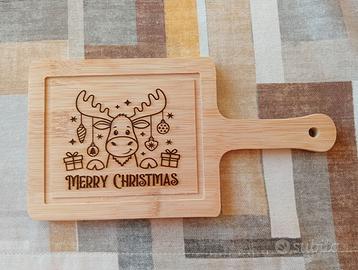 Tagliere in Legno Inciso al Laser – Tema Natale