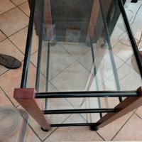 carrello tavolino legno vetro 