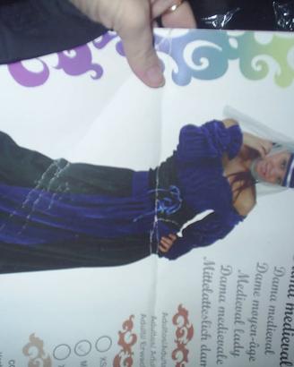 vestito carnevale donna dama medievale l/xl