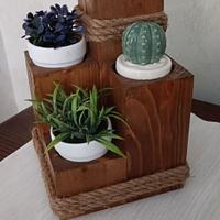 🌿 Porta piantine rustico in legno – fatto a mano