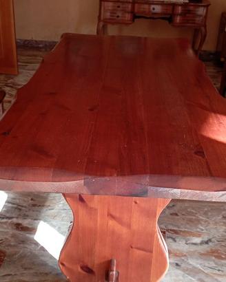 Tavolo in legno massello rustico-fratino + 8 sedi
