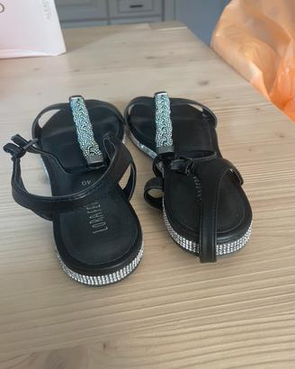 Sandali bassi brillantinati