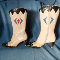 stivali sergio rossi vintage, cowboy, tacco, punta