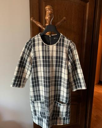 Abito smock Zara a quadri bianco e nero con tasche