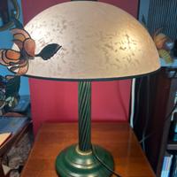 Lampada da tavolo vintage vetro e metallo