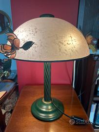 Lampada da tavolo vintage vetro e metallo