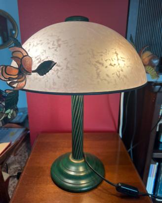 Lampada da tavolo vintage vetro e metallo