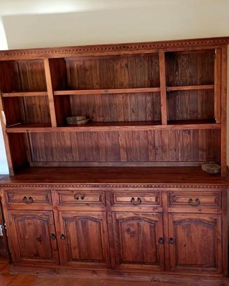 Credenza 4 ante-legno mass. Arte Povera - 2 pezzi